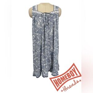 Aria Collection Chic Blue and White Sleeveless Dress